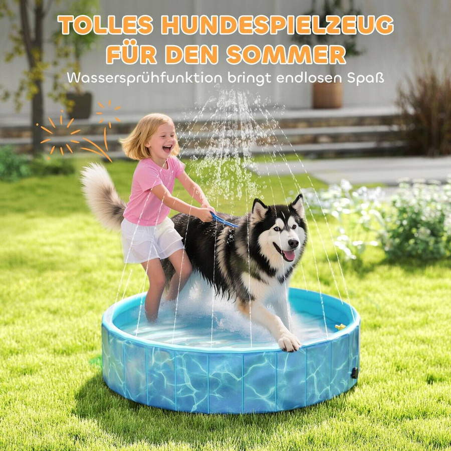 PawHut Hundepool aus Kunststoff in Blau, B/H/L: 120 x 30 x 120 cm - Bild 2
