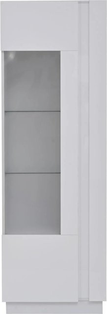 okwish Vitrine in Weiß mit Glasfront, LED-Beleuchtung und Glasböden für dein Wohnzimmer, B/T/H: 60 x 40 x 180 cm - Bild 1