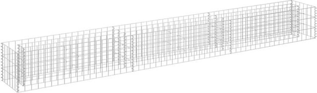 vidaXL Gabionen-Hochbeet aus verzinktem Stahl in Silber, B/T/H: 270 x 30 x 30 cm - Bild 1