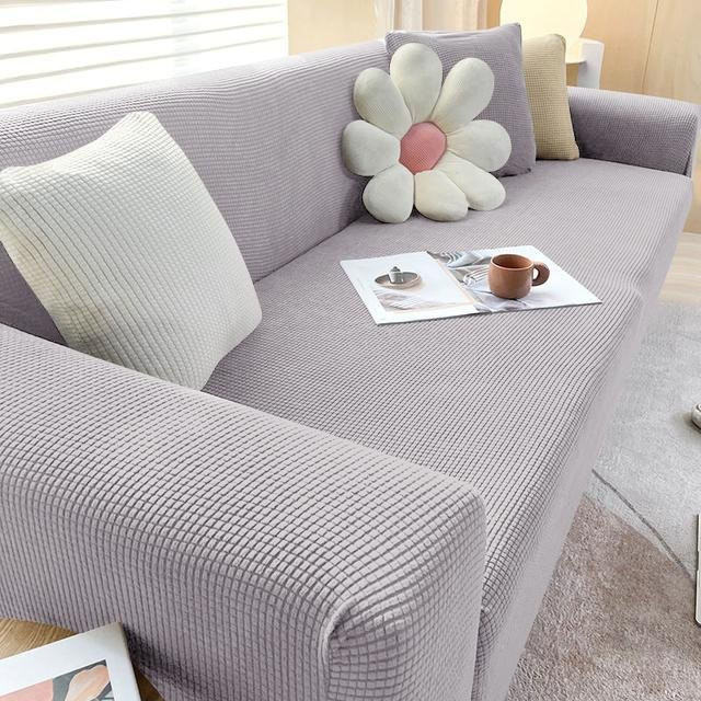 Yiran Furniture Elastischer Ecksofa-Bezug aus Jacquardstoff in Hellgrau für L-förmige Sofas (185-230 cm) - Bild 1