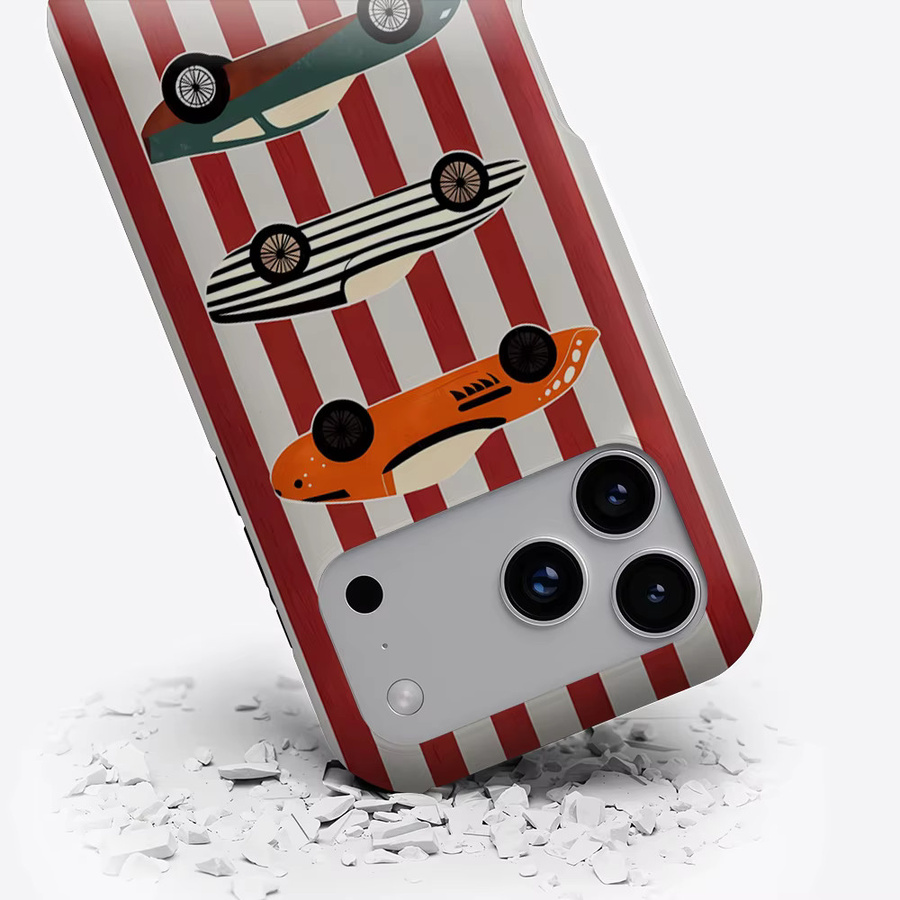 Potdemiel Retro-Auto-Trio Magnetische Handyhülle für iPhone 17 16 15 14 13 Pro Max Plus, Mehrfarbig - Bild 3