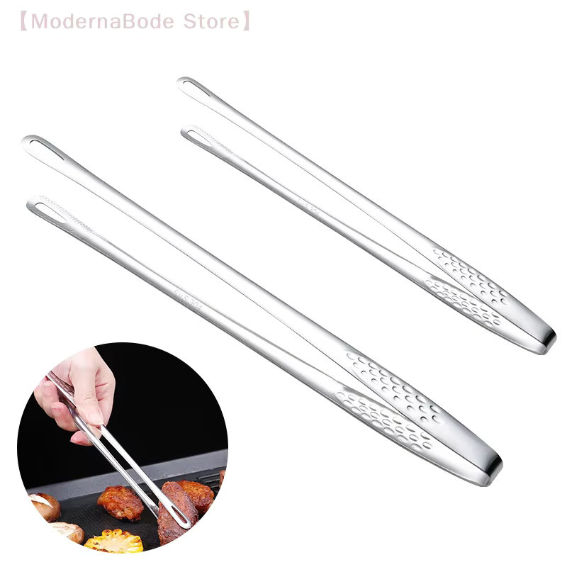 Hoeaden Edelstahl Grillzange Set, 2 Stück Küchenpinzette in Silber für Grillen und Kochen - Bild 5