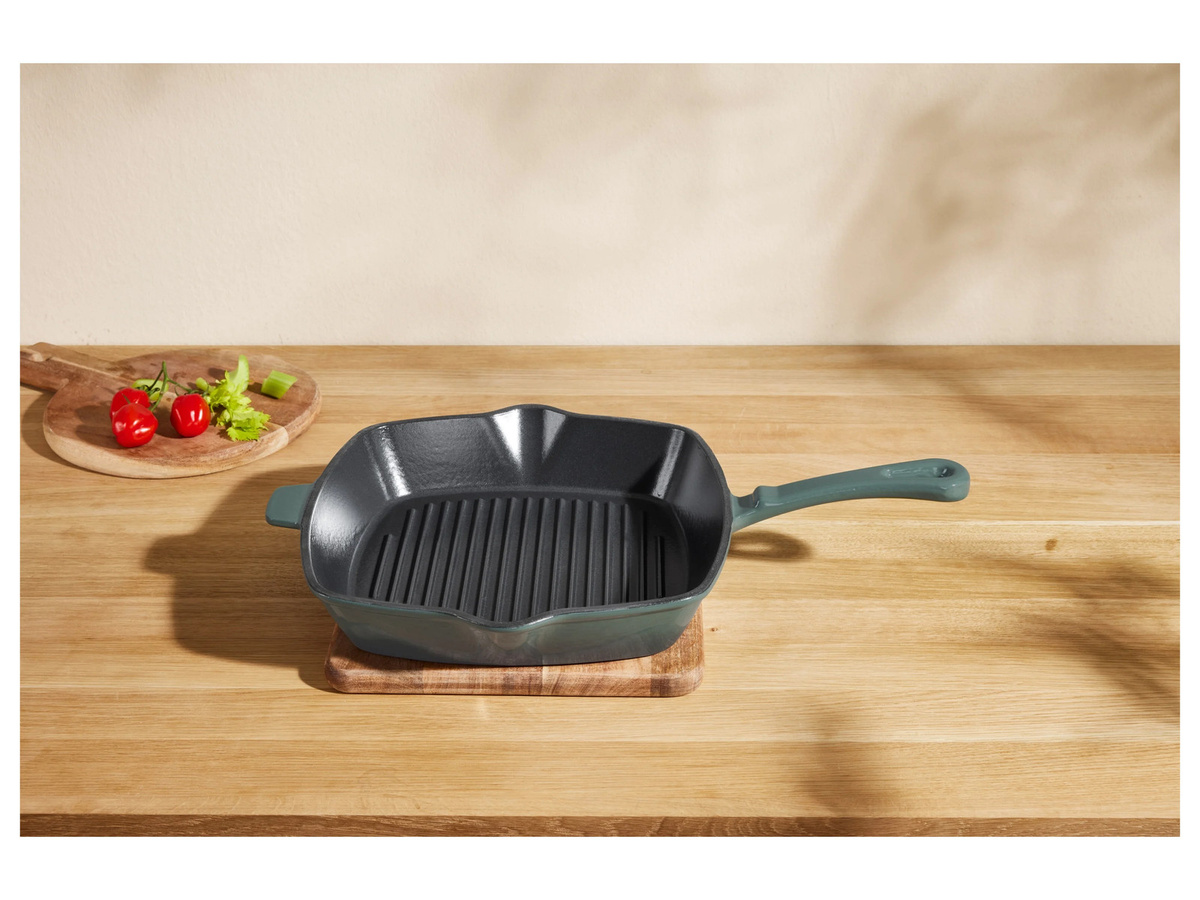 SILVERCREST Premium-Gusseisen-Grillpfanne, Durchmesser: 24 cm, Grün - Bild 4