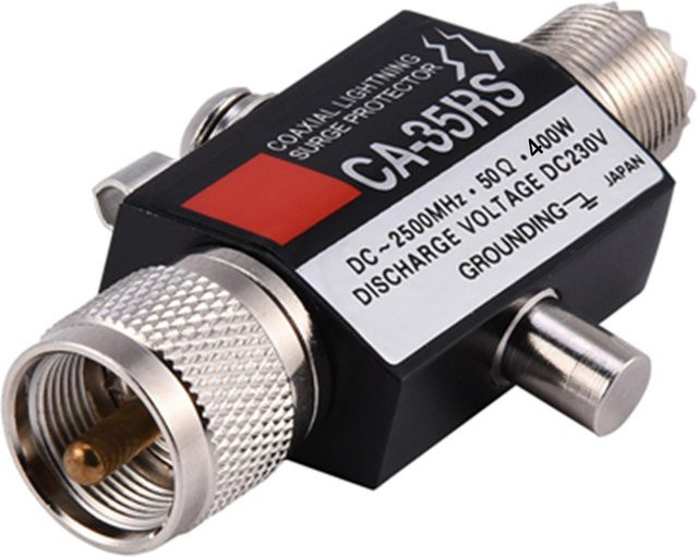 CA 35RS Koaxialer Blitzschutz Überspannungsableiter mit UHF-Anschluss Stecker auf Buchse in Grau und Schwarz - Bild 1