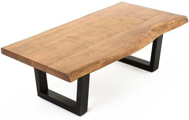 byLIVING Couchtisch JUDY aus Akazienholz mit Baumkante, Farbe: Braun/Schwarz, B/T/H: 120 x 60 x 45 cm - Bild 1