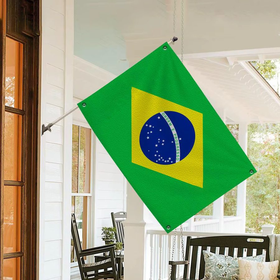 Famosu Brasilien-Flagge als minimalistisches Outdoor-Gartenbanner aus Textil in Schwarz und Mehrfarbig, Hängeschild für Heim- und Ladendekoration - Bild 4
