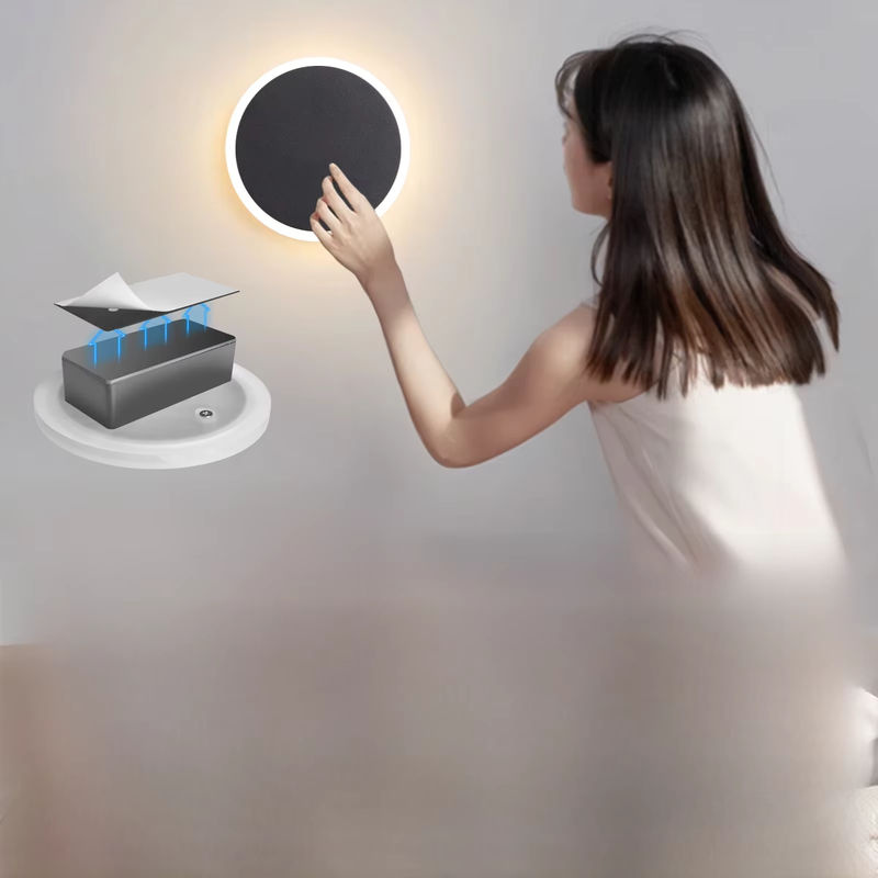 Litu LED-Wandleuchte mit Touch-Schalter und Akku, warmweißes Licht, Schwarz - Bild 7