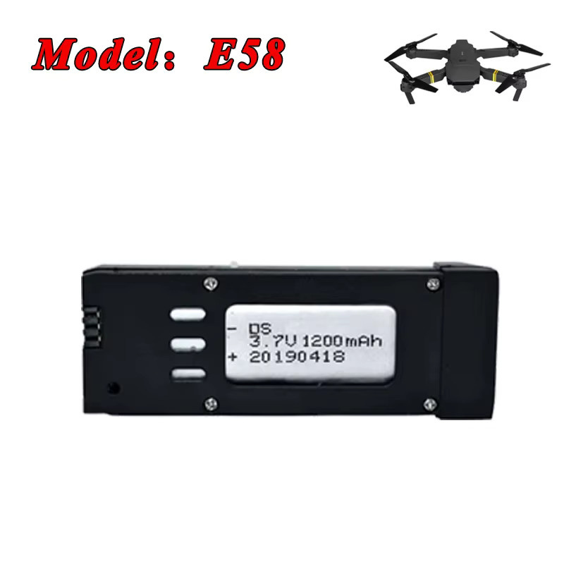 TERFPV Lipo Batterie 3,7 V mit 1200 mAh in Schwarz für E88 E88PRO E99 P1 K3 LS-E525 E525 PRO E58 S168 JY019 JD19 Drohnen - Bild 2