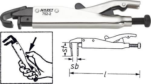 Hazet Gripzange 752-2 Wasserpumpenzange in Silber, Spannweite 0 - 15 mm, Länge 205 mm - Bild 1