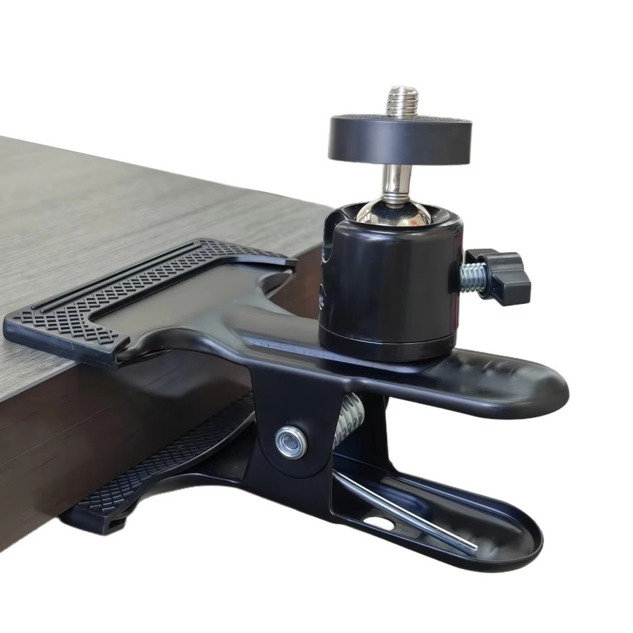 VeFly Metall Kugelkopf Klemme mit 1/4 Zoll Schraube, Grip Clip Halterung für Kamera und Handy, Schwarz - Bild 5