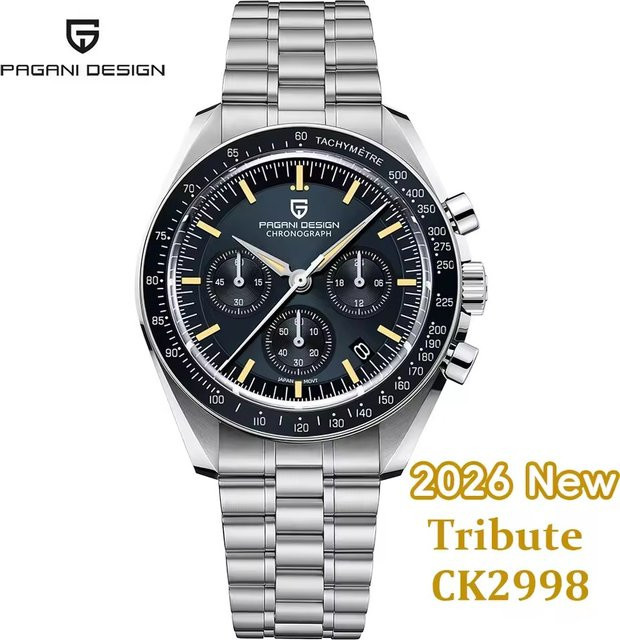 PAGANI DESIGN Chronograph, Quarz, Edelstahl, Blau, Herren - Bild 1