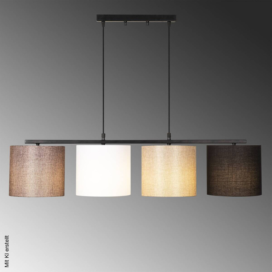 Opviq Pendelleuchte Valiz-4721 in Weiß und Schwarz mit 4 E27 Fassungen, B/H/T/L: 110 x 120 x 25 x 110 cm - Bild 3