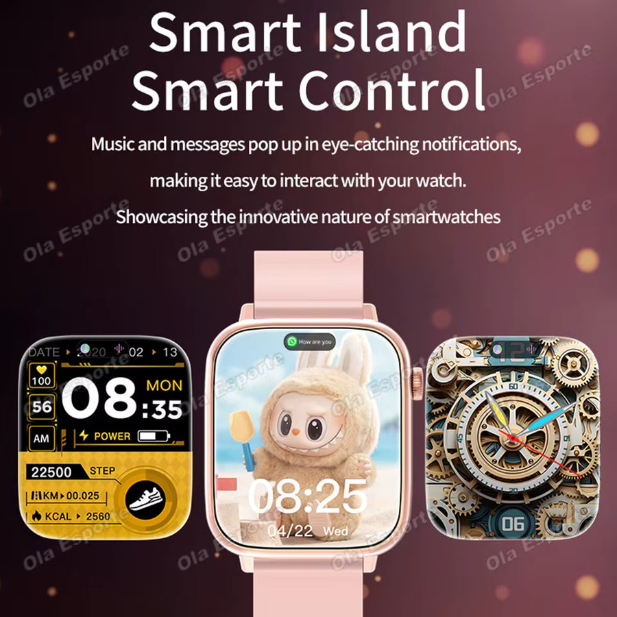 Ola Esporte Outdoor-Smartwatch für Damen und Herren in Weiß mit Bluetooth-Anruffunktion und Blutsauerstoffmessung für Android-Smartphones - Bild 3