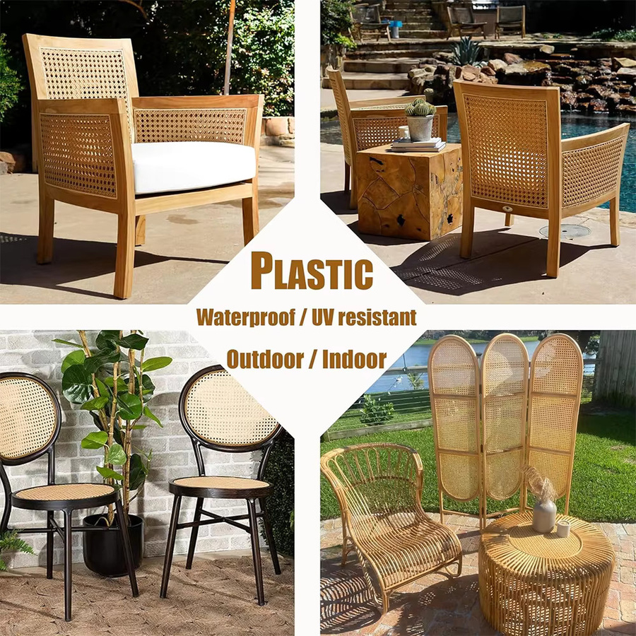 Kunststoff-Rattan-Gurtbandrolle in Beige für DIY-Heimdekorationsprojekte, Breite: 40 cm - Bild 4