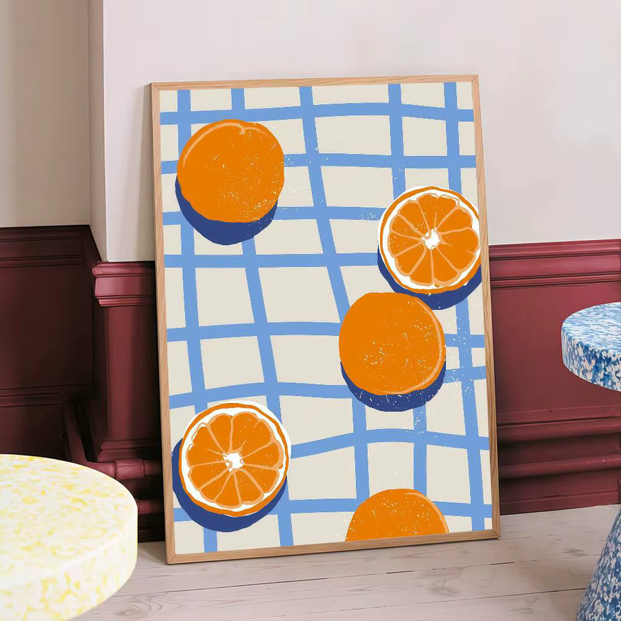 Kawaii Anime Poster Aufkleber Orange Mandarine DIY Deko für Zimmer und Cafe, B/H: 15 x 15 cm - Bild 4