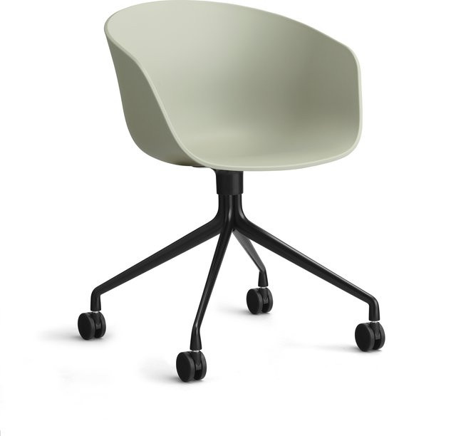 HAY About A Chair AAC 24 Schalensessel in Grün mit Stahlgestell und Drehfunktion - Bild 1