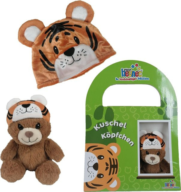 KUSCHELKÖPFCHEN Bär mit Tigermütze, Plüsch / Textil - Bild 1