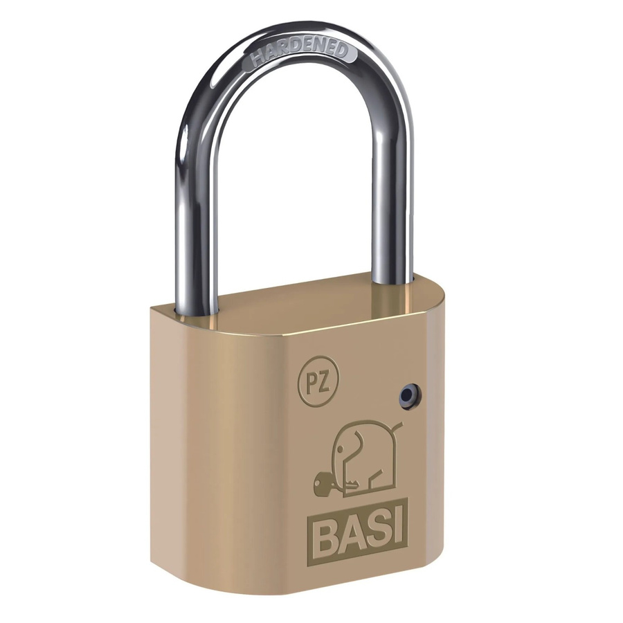 BASI Vorhangschloss VHS PZ in Messing Gold mit 40 mm Breite und Vorrichtung für Profil-Halbzylinder 10/30 mm - Bild 2