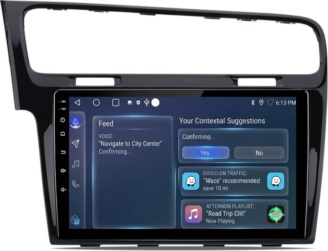 Junsun Autoradio mit 10 Zoll Display, 6 GB RAM, 128 GB Speicher, Bluetooth, GPS und Wi-Fi für VW Golf 7 (2013 bis 2017), Schwarz - Bild 1