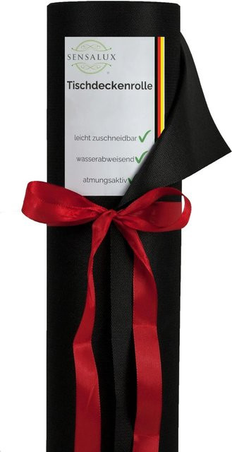 Sensalux Vlies-Tischdeckenrolle Schwarz, Breite: 118 cm, Länge: 25 m, wasserabweisend und pflegeleicht - Bild 1