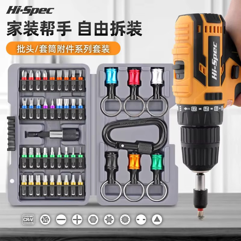 Hallo-Spec 43-teiliges Handwerkzeug-Set für Autoreparaturen mit 1/4-Zoll Steckschlüsseln, Ratsche und Schraubendreher-Bits - Bild 3
