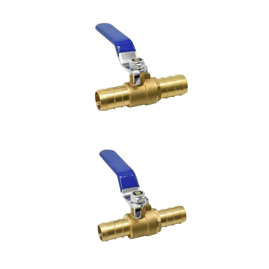 WYZXM Kugelhahn aus Messing für Schlauchkupplung und Gartenbewässerung, Farbe: Gold, Anschlüsse: 16mm und 19mm - Bild 2