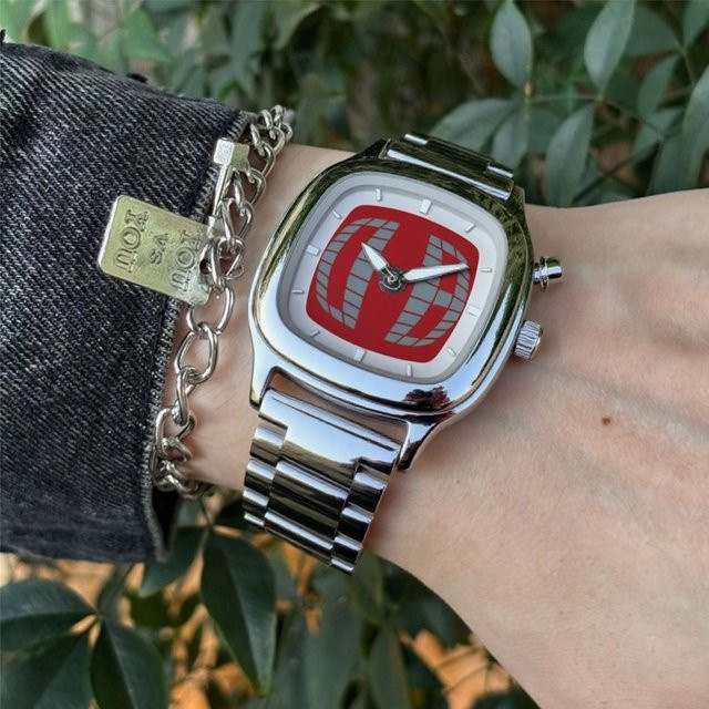 STARPERISH Armbanduhr Quarz, Edelstahl, Rot, Eckig, Herren - Bild 1