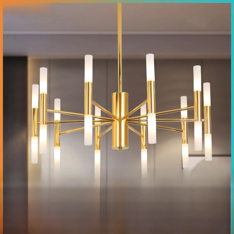 Moderne LED-Kronleuchter von GreeLustr in Gold, dekorative Deckenleuchte für Wohnzimmer, Hotel und Hallen - Bild 7