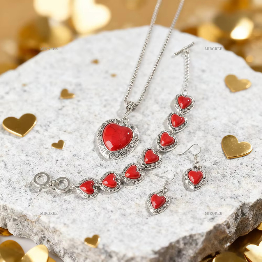 Schmuckset, herzförmig, Silber, 3-teilig - Bild 2