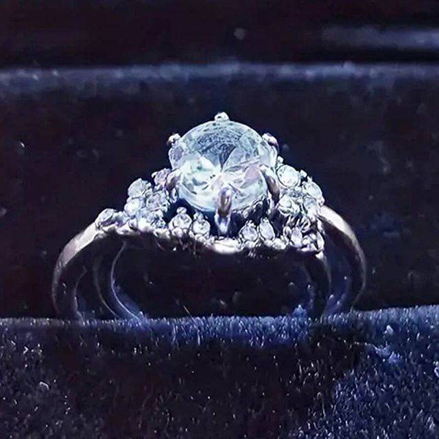 Huitan Ring, 2 Teile, Silber, Zirkonia, Unisex - Bild 1