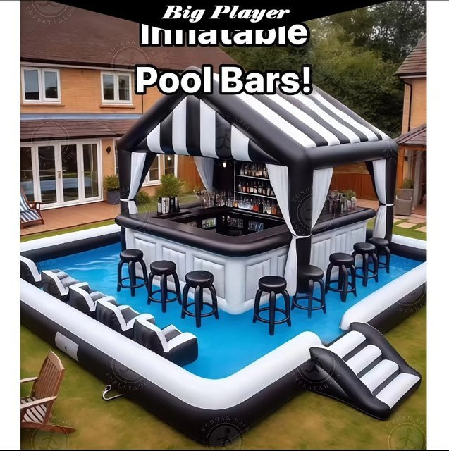 Water Fun Aufblasbare Schwimmbadinsel als schwimmende Bar und Lazy River Lounge - Bild 1