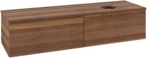 V&B Waschtischunterschrank Antao mit Frontstruktur und Beleuchtung in Warm Walnut, B: 160 cm, T: 50 cm - Bild 1