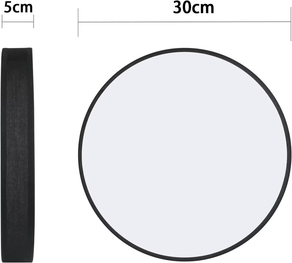 Nettlife Moderne Runde Deckenlampe mit Stoffschirm in Schwarz, Durchmesser: 30 cm, E27 Fassung - Bild 4