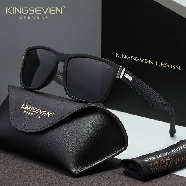 KINGSEVEN Sonnenbrille, Herren, Vollrand, Square, Schwarz, Kunststoff, polarisiert - Bild 1