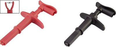Voltcraft Krokodilklemme Stecker 4 mm CAT III 1000 V, CAT IV 600 V Schwarz/Rot MSK-116 (VC-8371750) - Bild 1
