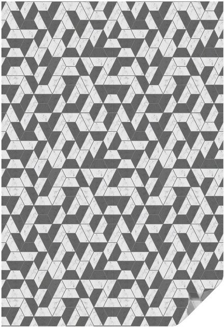 Tulup Buntglasfolie Geometrische Illusionen in Schwarz und Multicolour als Sichtschutzfolie für Fenster, B/H: 100 x 146 cm - Bild 1
