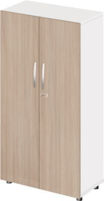 Schäfer Shop Select Schrank LOGIN in Weiß/Eiche mit 4 Ordnerhöhen und Schloss, B/T/H: 80 x 42 x 151,4 cm - Bild 1