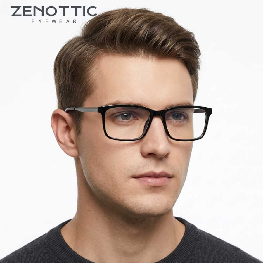 ZENOTTIC Korrektionsbrille, Vollrand, Kunststoff, Männer, XL Größe - Bild 2