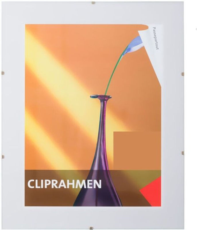 BURI Rahmenloser Bilderhalter aus Glas in Transparent, Rechteckig, A4, B/H: 21 x 29 cm - Bild 1