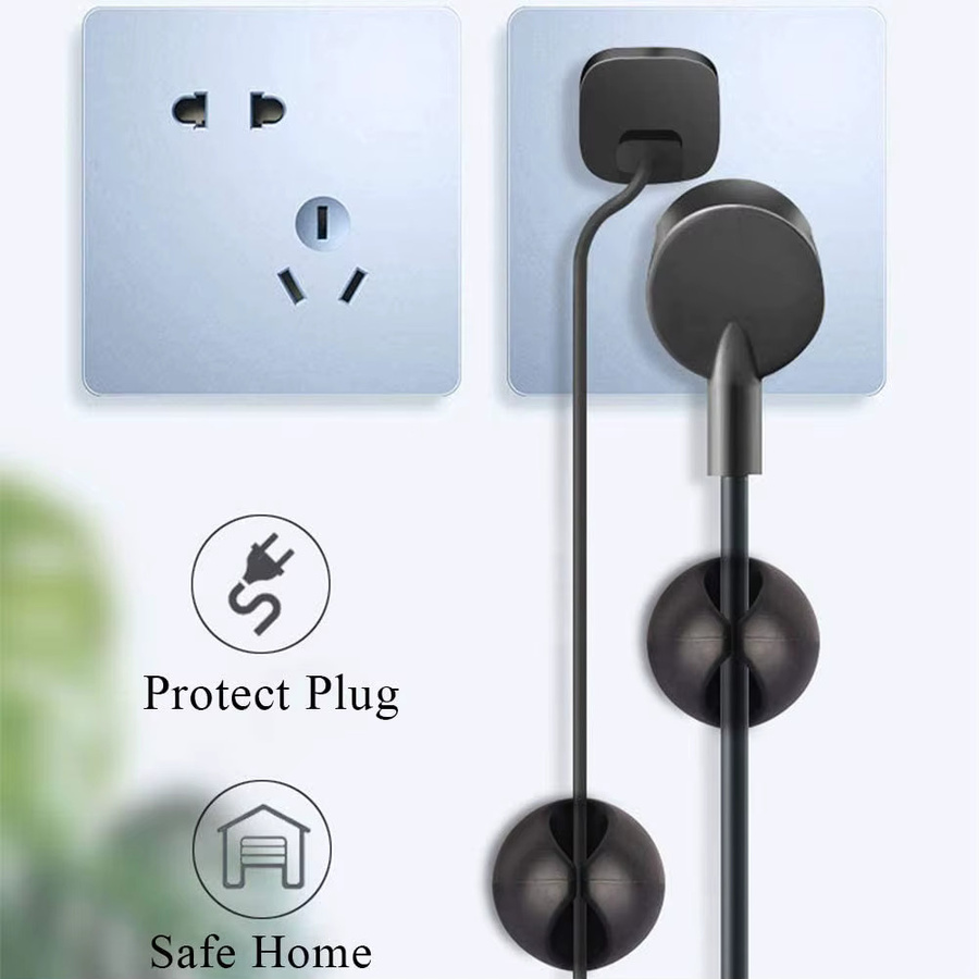 Silikon USB Kabel Organizer in Schwarz als Kabelhalter und Wickler für USB-A und USB-C Kabel sowie Maus und Kopfhörer - Bild 3