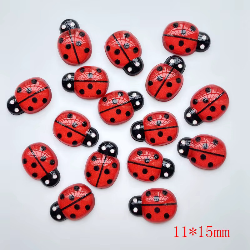 40 Stück Mini-Insekten aus Kunstharz in Rot als Cabochons für Scrapbooking und DIY-Dekoration von TSXJY - Bild 2