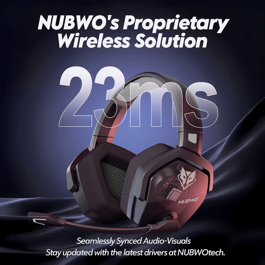 NUBWO G06 Kabellose Gaming-Headsets mit Bluetooth 5.3 und 2,4 GHz Verbindung, Dual-Mikrofon, Schwarz/Orange, kompatibel mit PS5, PS4, PC, Mobilgeräten und Nintendo Switch - Bild 3