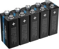 Ansmann Lithium Industrial 9V Block-Batterie 6LR61 1200 mAh Schwarz 5er Pack - Bild 1
