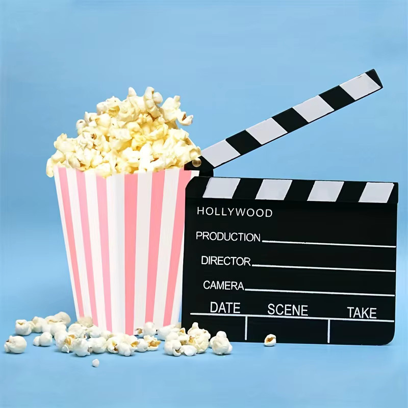 12er Packung rosa Popcorn-Boxen aus Papier mit Streifen und Punkten für deine Party oder das Kino - Bild 2