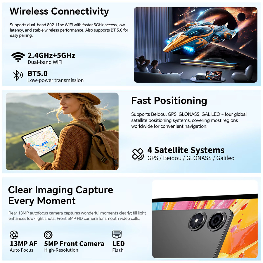 Teclast P50T Tablet mit 10,92 Zoll IPS-Display, Android 16, 16GB RAM, 128GB ROM, 8000mAh Akku, Wi-Fi und USB-C - Bild 6