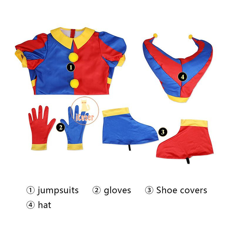 Pomni Cosplay Kostüm The Amazing Digital Circus Zeichentrick Uniform Set - Bild 2