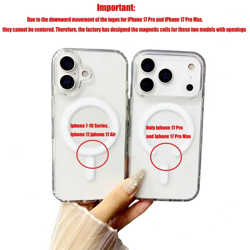Transparente magnetische TPU Handyhülle für Apple iPhone 17 Pro, 16 Pro Max, 15, 14, 13, 12 und Air, stoßfeste Schutzhülle - Bild 5