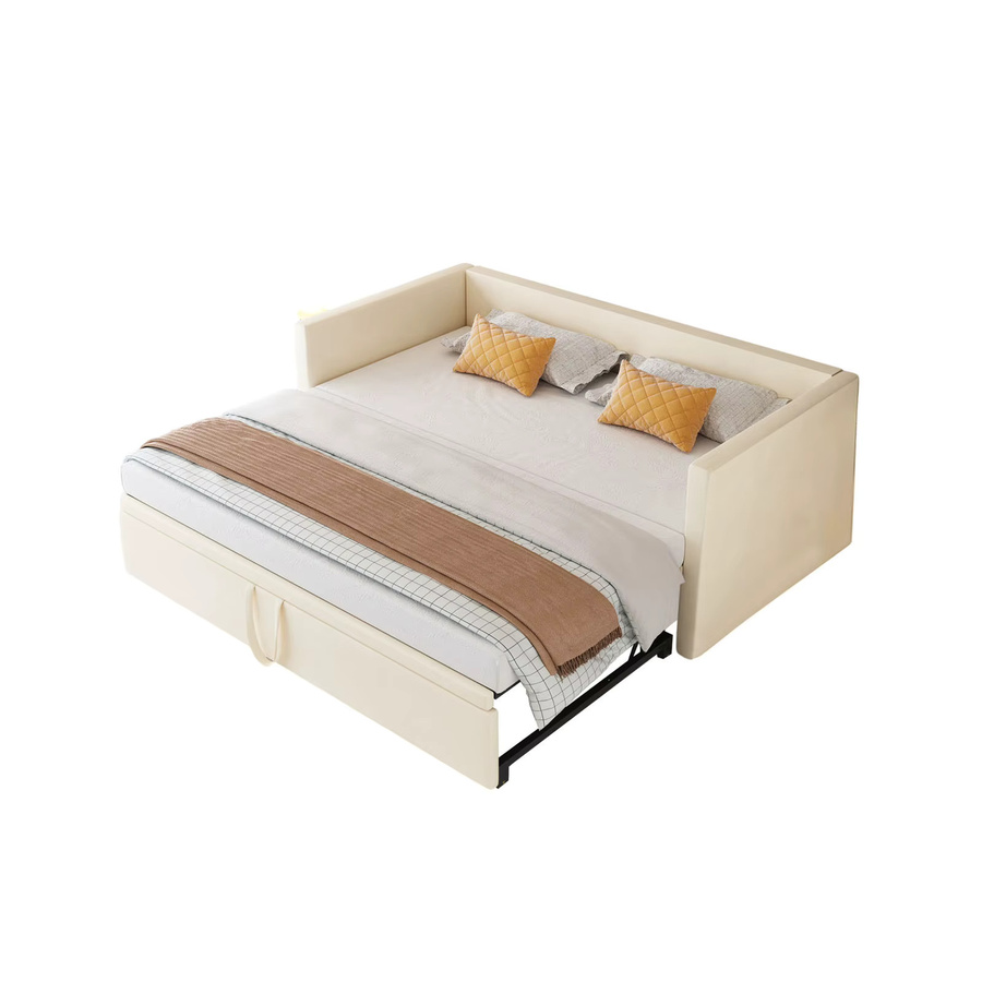 Rosahqnda Klappsofa aus Samtstoff als Schlafsofa und Polsterbett mit Lattenrost, Breite: 90 cm, Länge: 200 cm - Bild 2