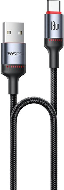 Yesido CA183 USB-C auf USB-C Daten- und Ladekabel mit 60W in Schwarz, Länge: 2 m - Bild 1