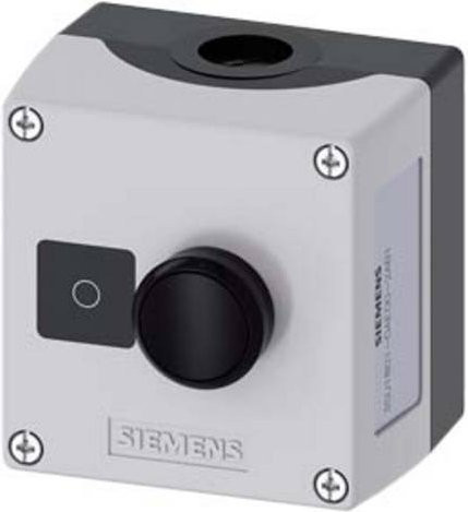 Siemens 3SU1801-0AE00-2AB1 Gehäuse für Drucktaster aus Kunststoff in Grau und Schwarz mit Schutzart IP66, IP67 und IP69/IP69K - Bild 1